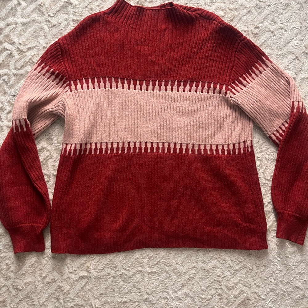 Elegant Red and Pink Women's Sweater